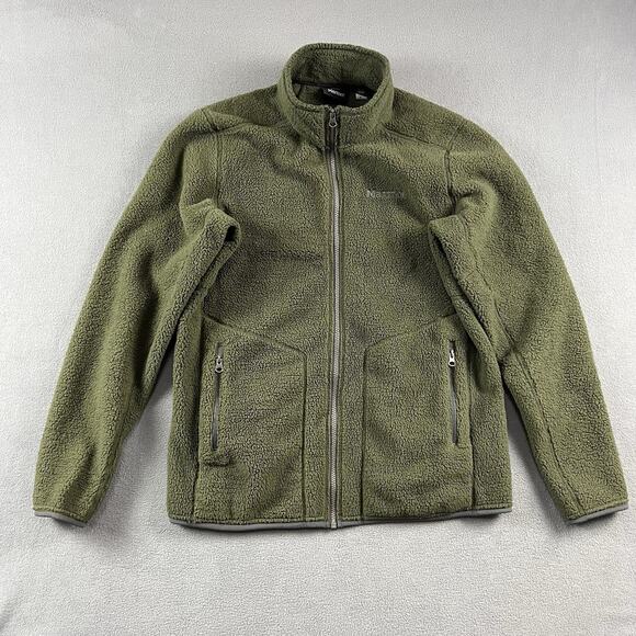 Marmot Jacket Mens Large Green Pantoll Full Zip Fleece Outdoor Hiking Pullover - Picture 1 of 12
